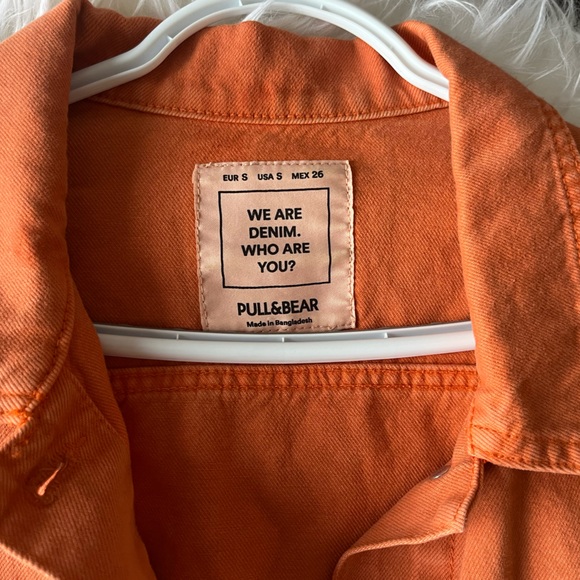 Orange Pull & Bear Jean Jacket size S - Picture 3 of 4